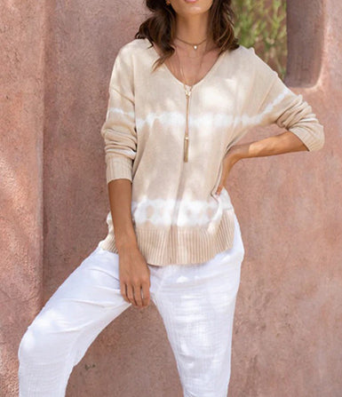 Elan Tory Latte Tie Dye Sweater